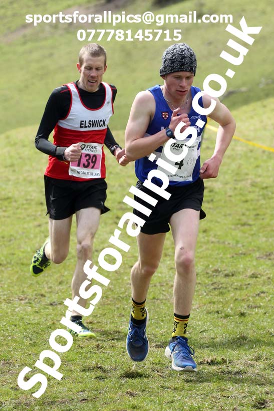 Masters men 2021 NECAA Cross Country Relays, Thornley Farm, Peterlee, Saturday, April 10th. Photo: David T. Hewitson/Sports for All Pics